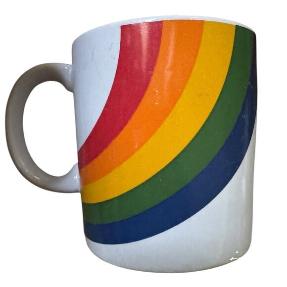 VTG 1980's Rainbow Pride Coffee Mug Retro FTDA Collectible LGBTQ Ally READ - Picture 1 of 8